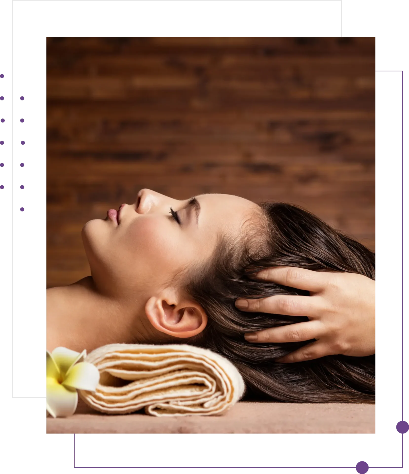 Woman receiving relaxing head massage therapy.