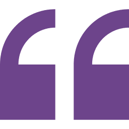 Purple quotation marks on black background.